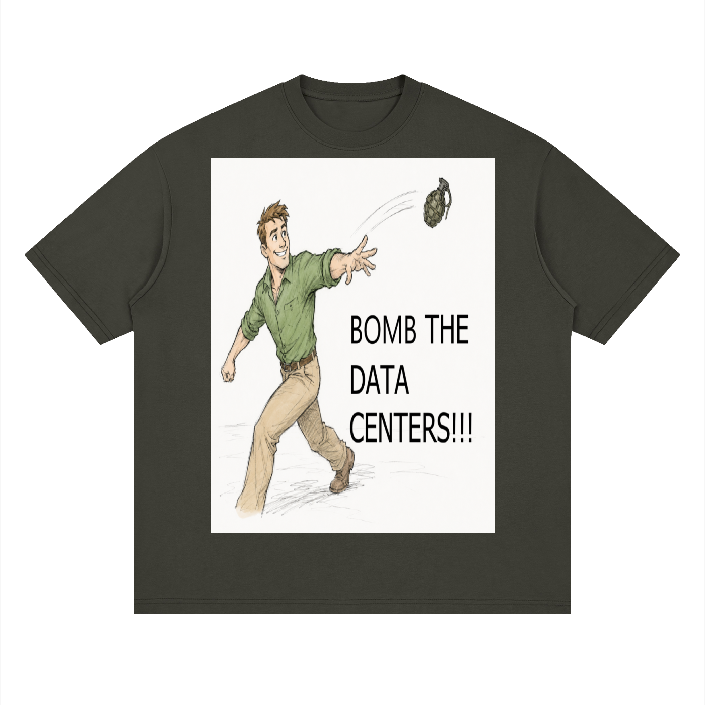 Bomb The Centers!!! Streetwear Loose Drop Shoulder T-Shirt
