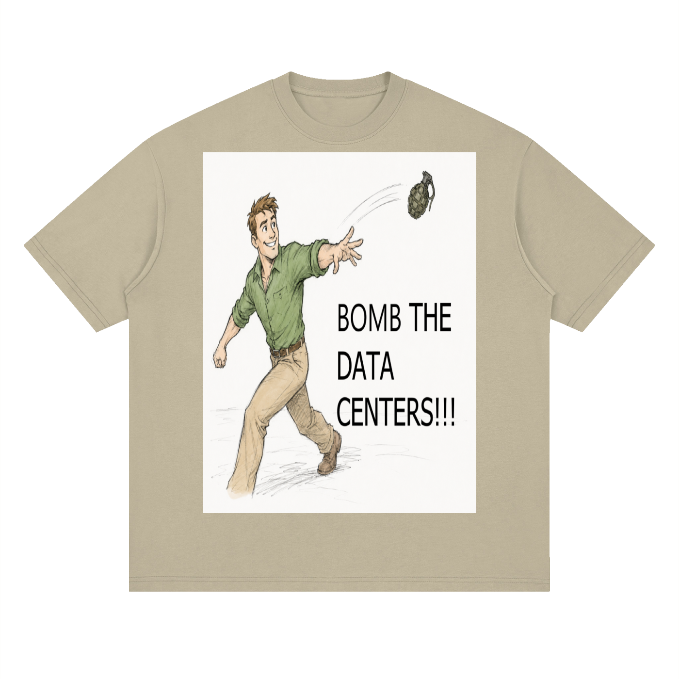 Bomb The Centers!!! Streetwear Loose Drop Shoulder T-Shirt