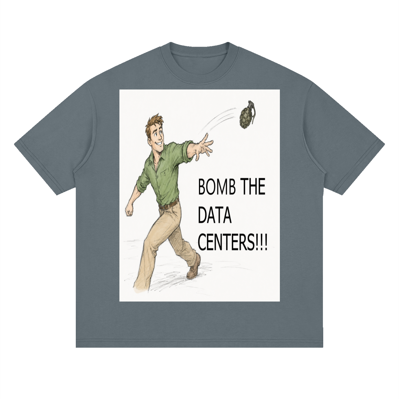 Bomb The Centers!!! Streetwear Loose Drop Shoulder T-Shirt