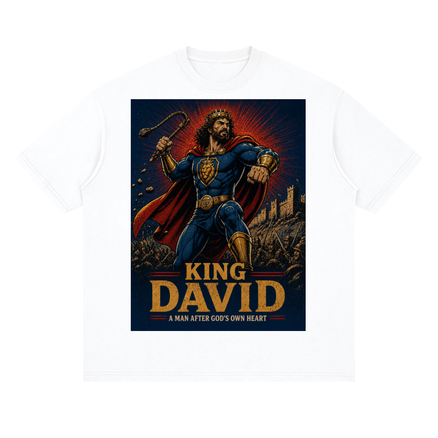 King David Heroic Streetwear Loose Drop Shoulder T-Shirt