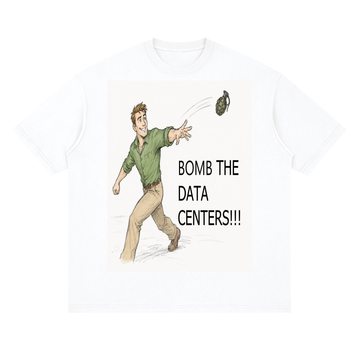 Bomb The Centers!!! Streetwear Loose Drop Shoulder T-Shirt