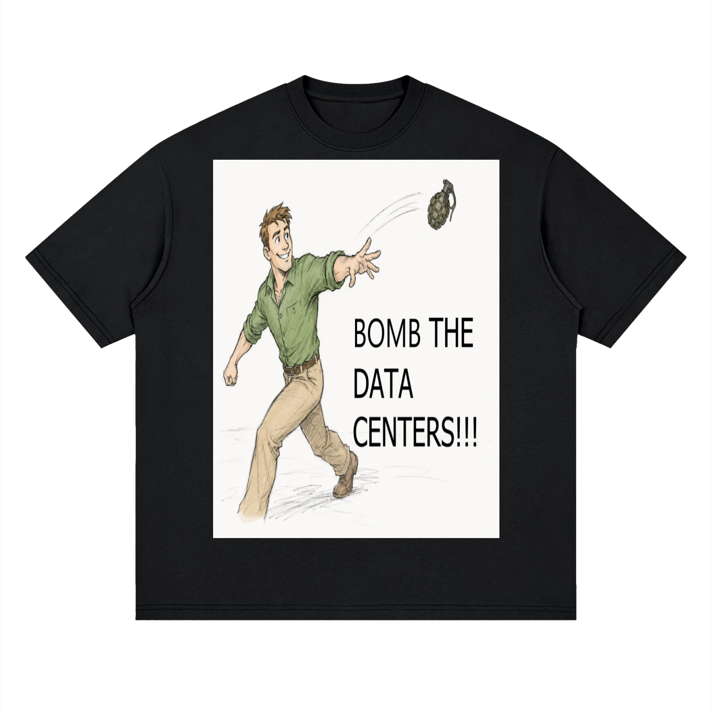 Bomb The Centers!!! Streetwear Loose Drop Shoulder T-Shirt