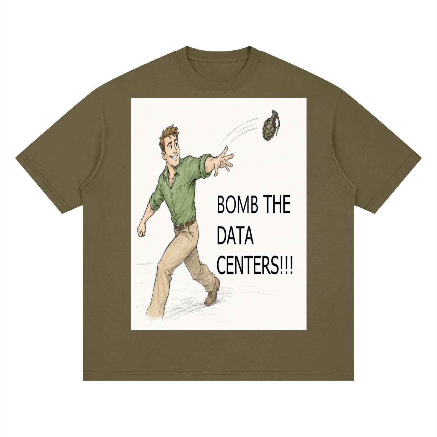 Bomb The Centers!!! Streetwear Loose Drop Shoulder T-Shirt