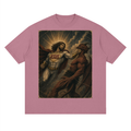 Jesus Heroic Upper Cut Streetwear Loose Drop Shoulder T-Shirt