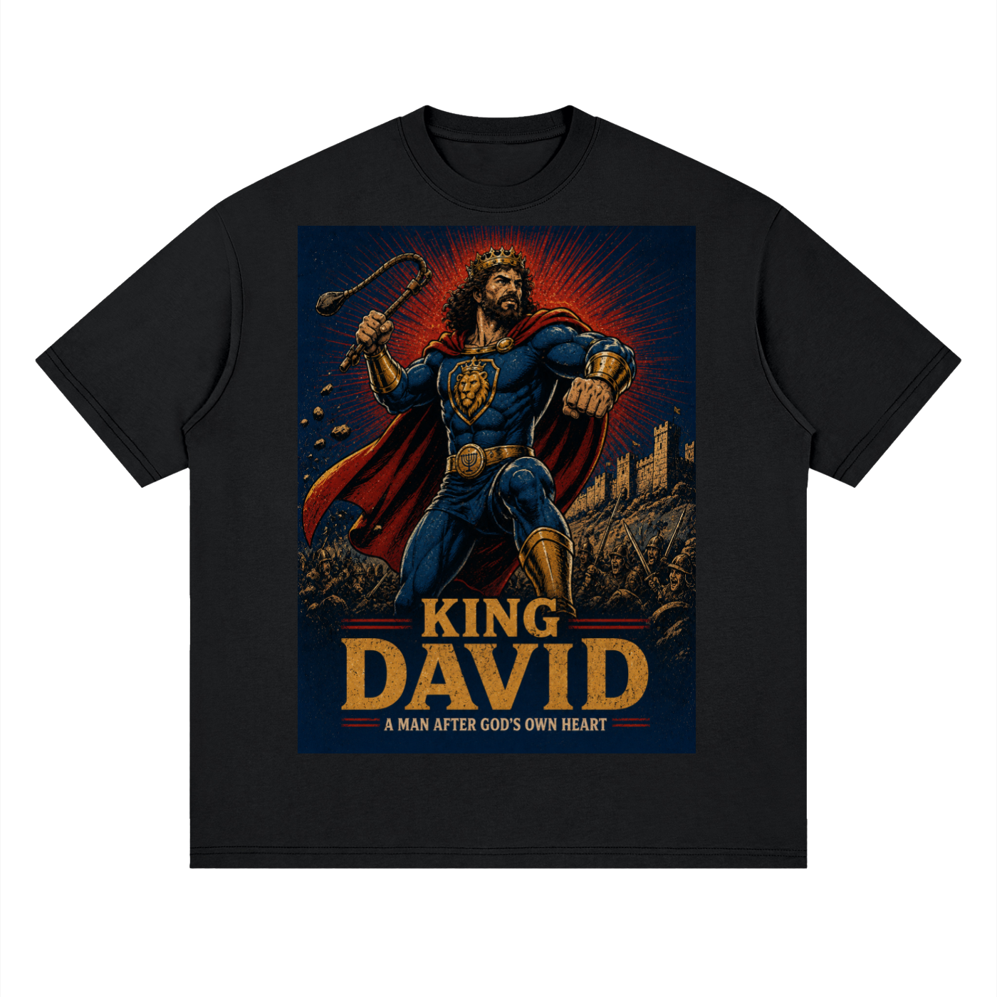 King David Heroic Streetwear Loose Drop Shoulder T-Shirt