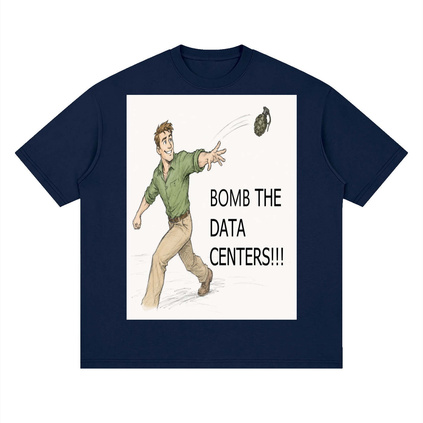 Bomb The Centers!!! Streetwear Loose Drop Shoulder T-Shirt