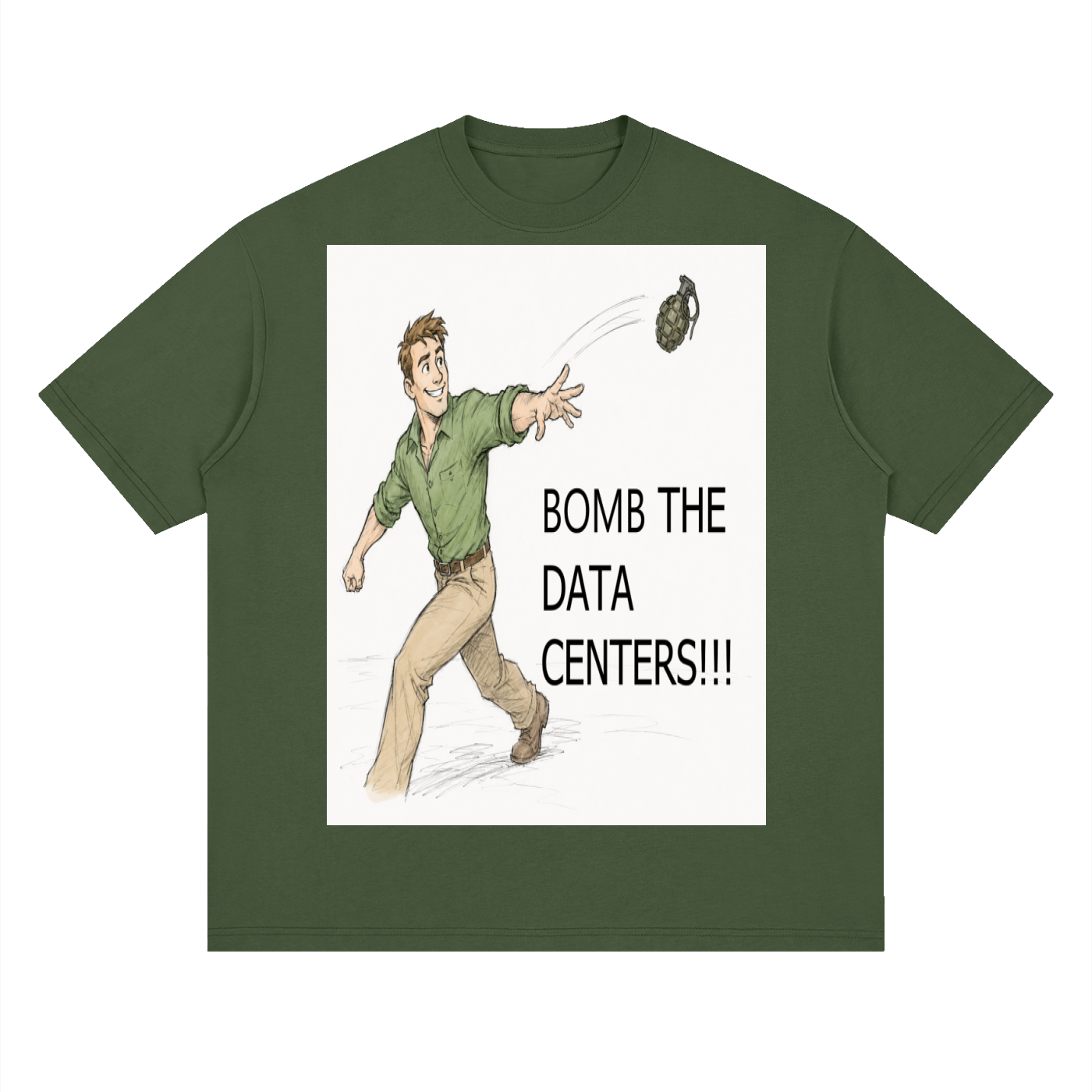Bomb The Centers!!! Streetwear Loose Drop Shoulder T-Shirt