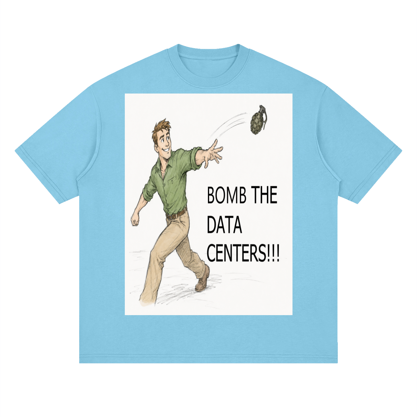 Bomb The Centers!!! Streetwear Loose Drop Shoulder T-Shirt