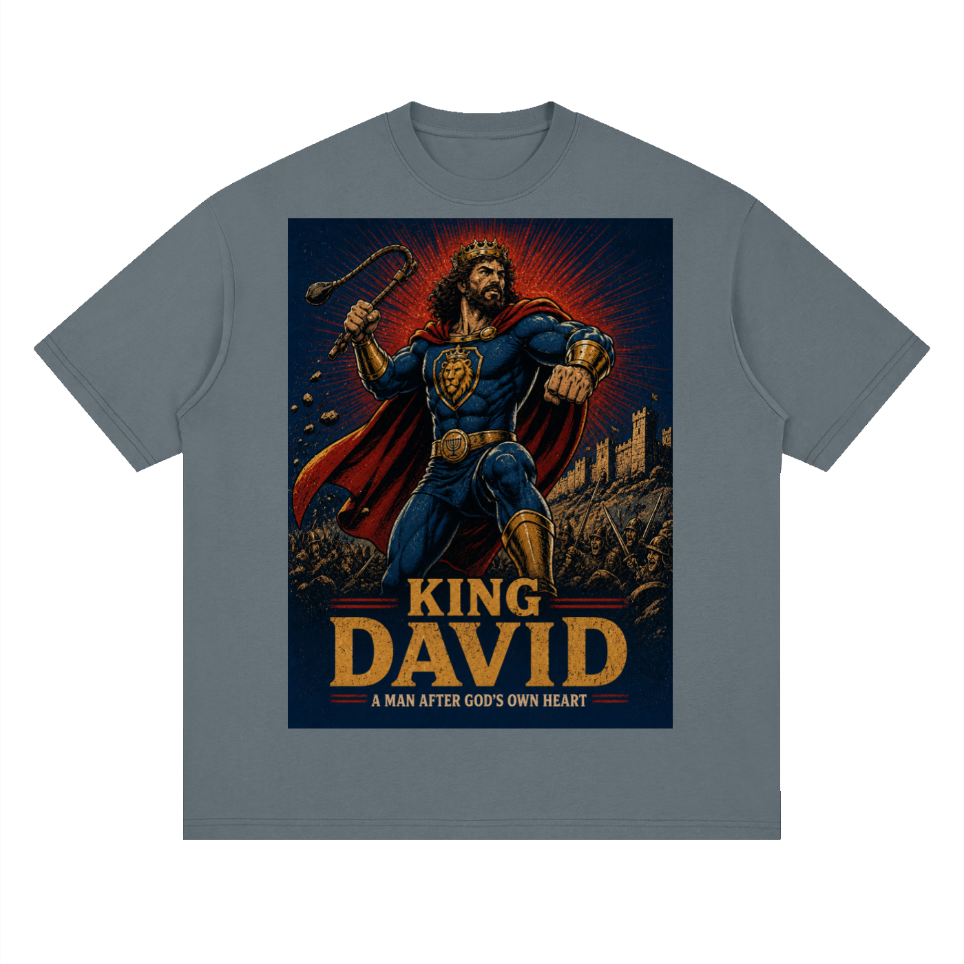 King David Heroic Streetwear Loose Drop Shoulder T-Shirt
