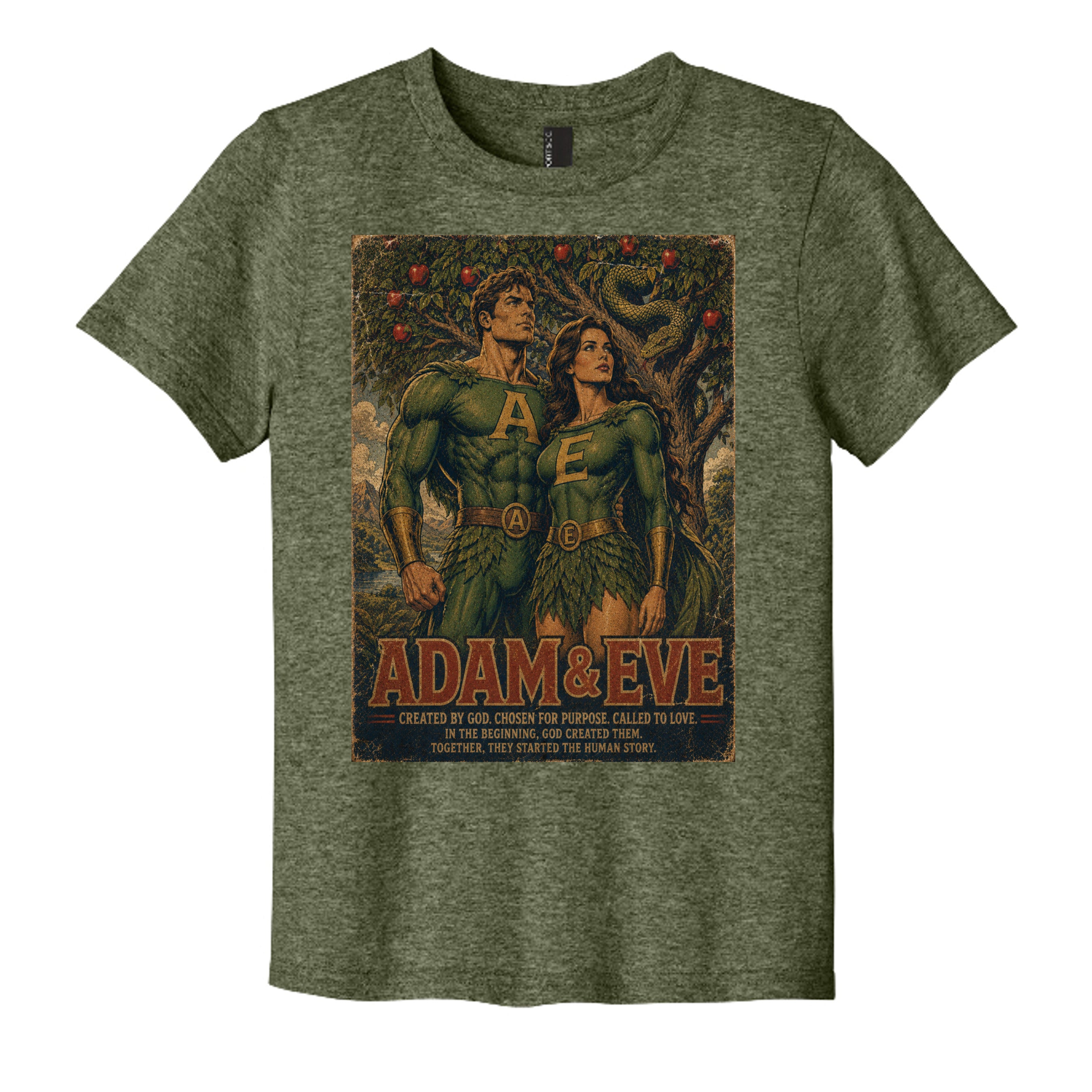 Olive Drab Green Heather - PC43Y - FRONT